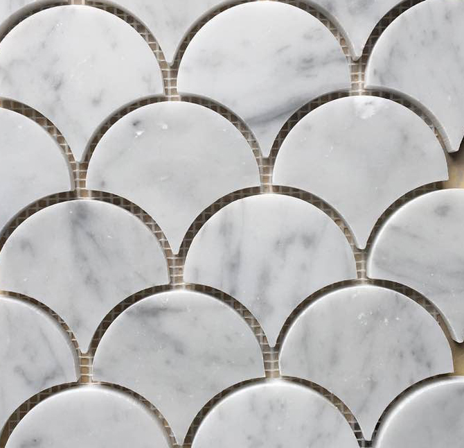 Classic Carrara Fan Mosaic Polished 245x248