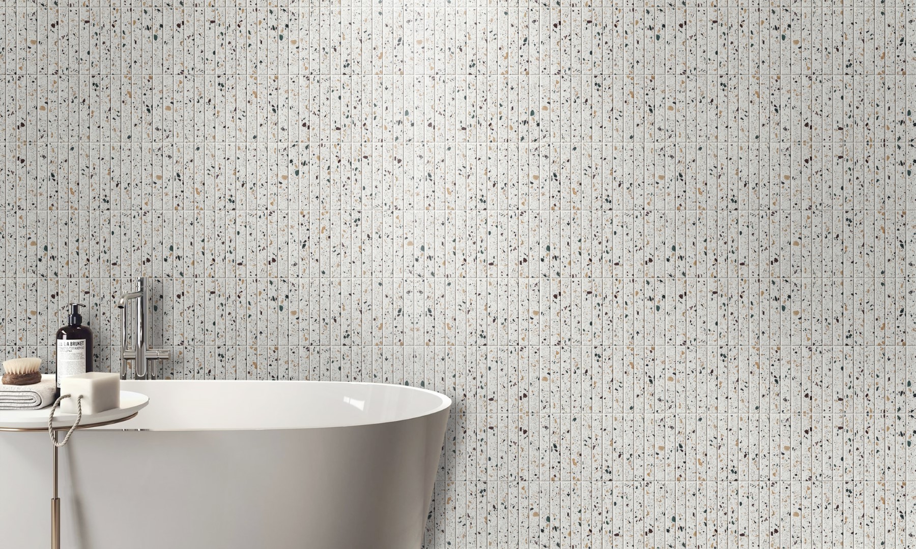 TERRAZZO MIX FINGER MOSAIC HONED 300X300 lifestyle 