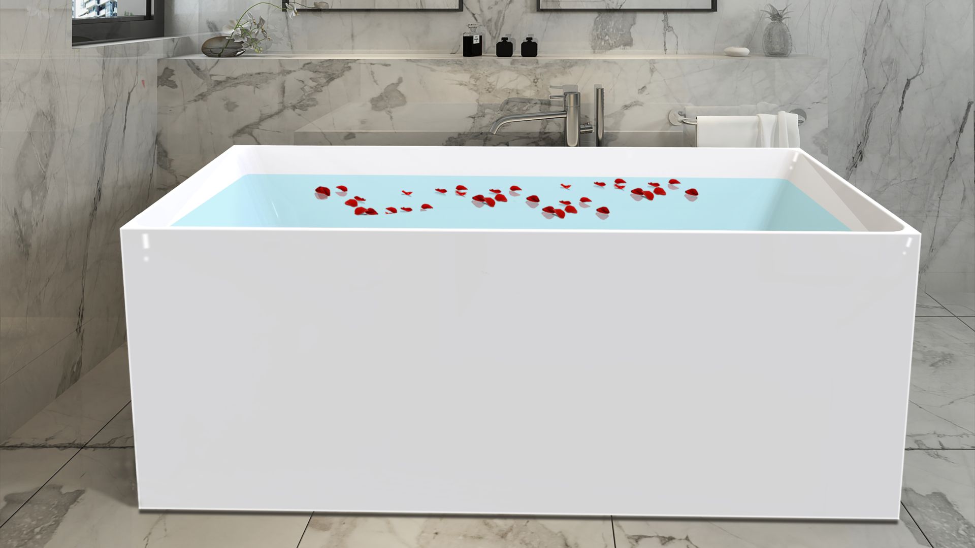 Unika Bath Square Slim Edge With Overflow  1700x800