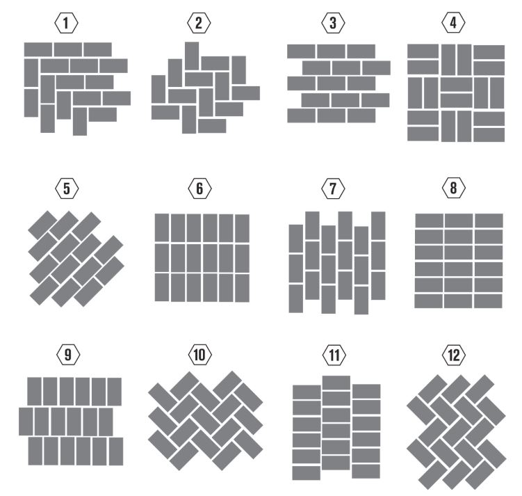 SUBWAY TILING PATTERN OPTIONS